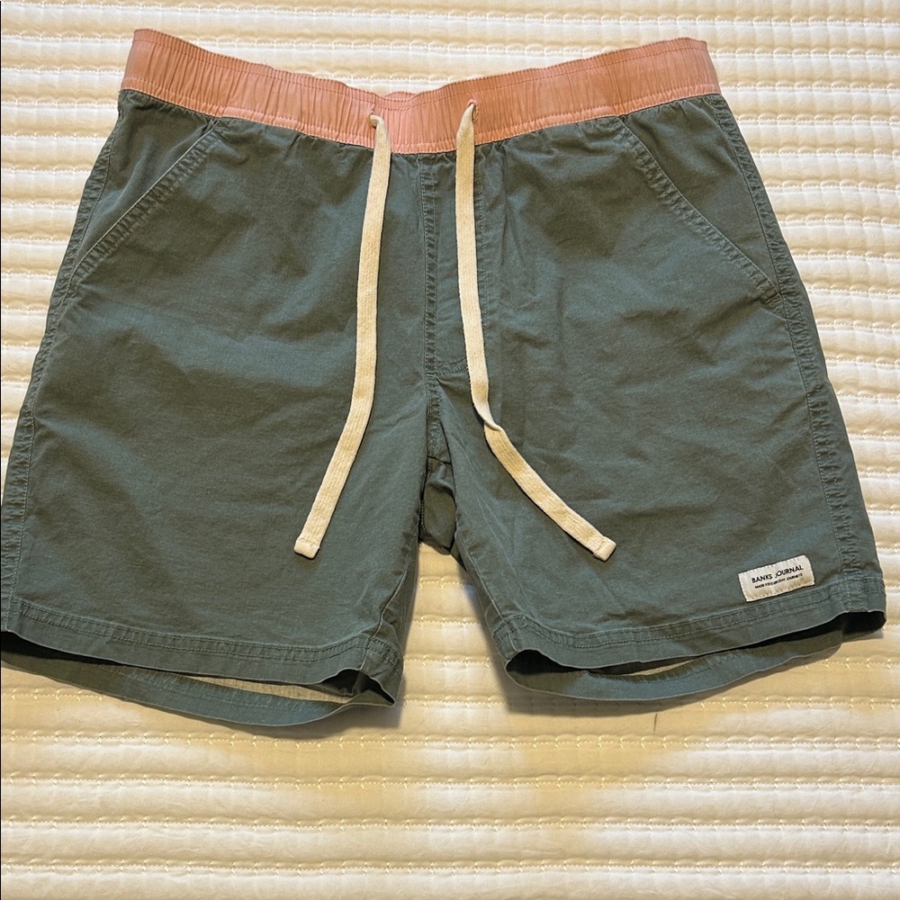 Banks Journal Green Shorts with Drawstring 30” waist